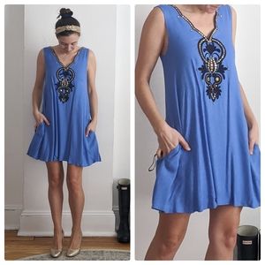 EUC Lilly Pulitzer Owen Beckon Blue trapeze dress